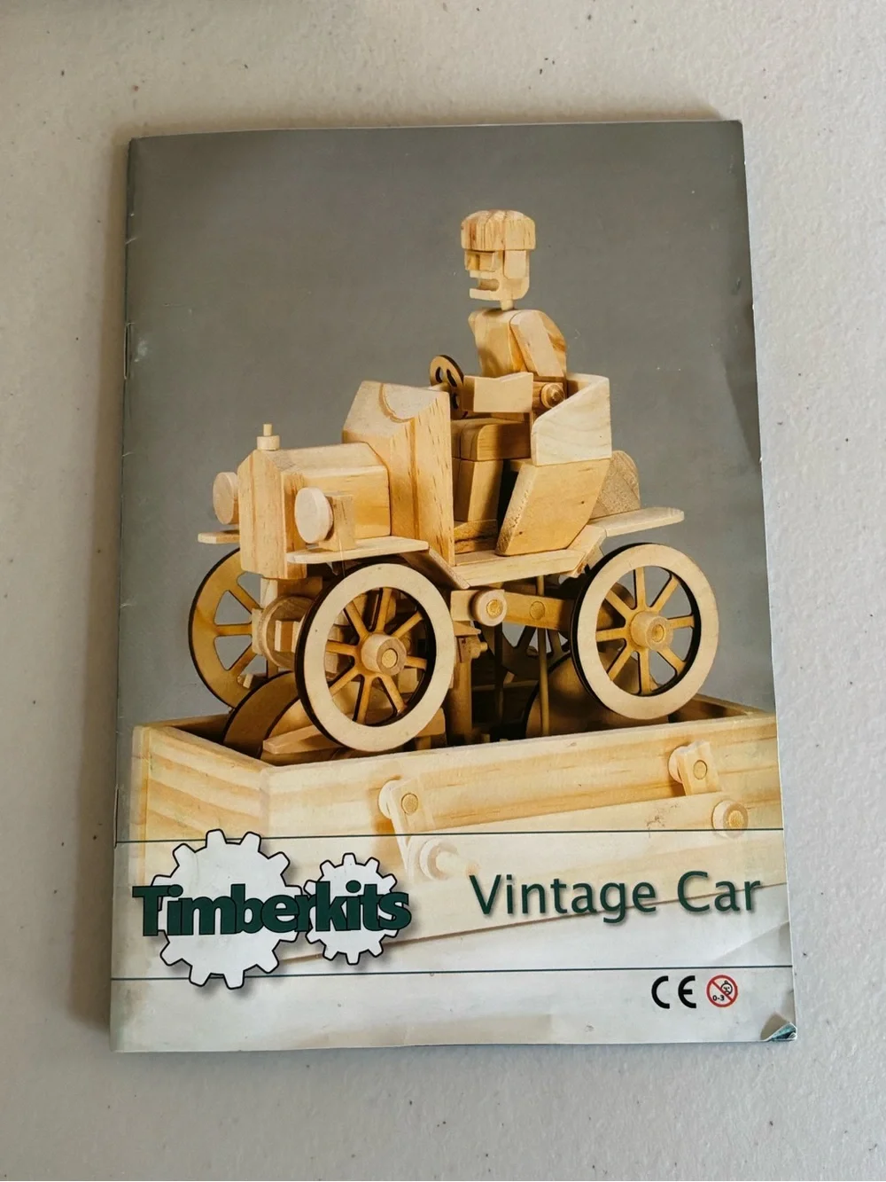 Timber kits Vintage Car Wooden Building Kit - Natural Wood NIB